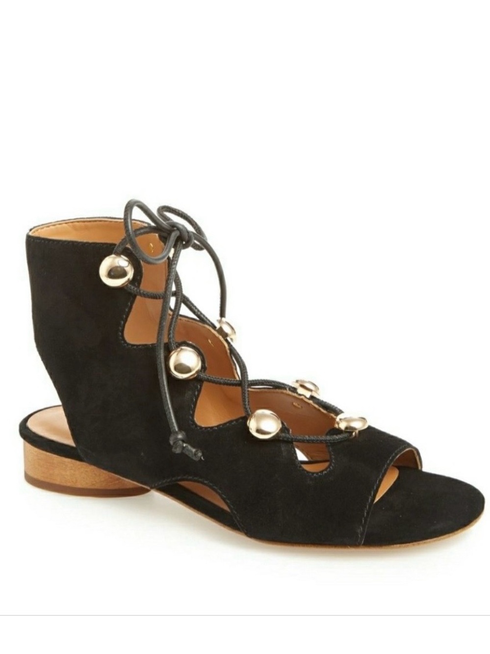 Rebecca Minkoff Kyla Black Suede Lace-Up Gladiator Sandal size 6.5